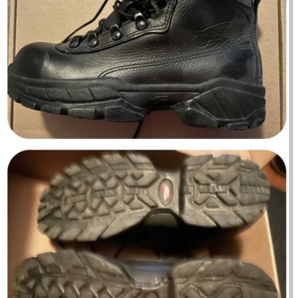 Women’s Black Leather Red Wing Safety Toe Hiker Work Boots. Size 6 1/2 D - Picture 4 of 6